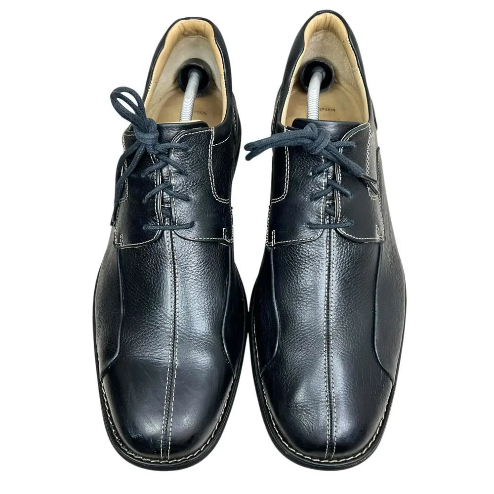Johnston & Murphy Mens Oxford Dress Shoes Black Sheepskin Leather Lace Up Sz 13M
